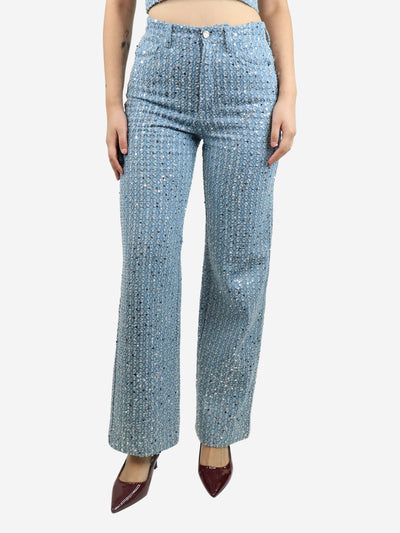 Blue sequin trousers - size UK 8 Trousers Rotate 