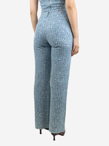 Rotate Blue sequin trousers - size UK 8