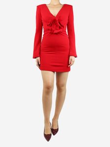 Roland Mouret Roland Mouret Red long-sleeved light Cady mini dress - size UK 6