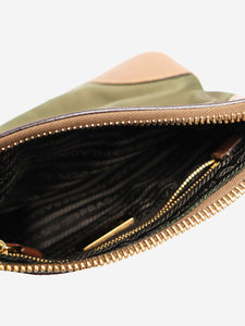 Prada Prada Khaki nylon and leather shoulder bag