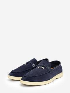Navy suede Summer Charms Walk loafers - size EU 39.5 Shoes Loro Piana 