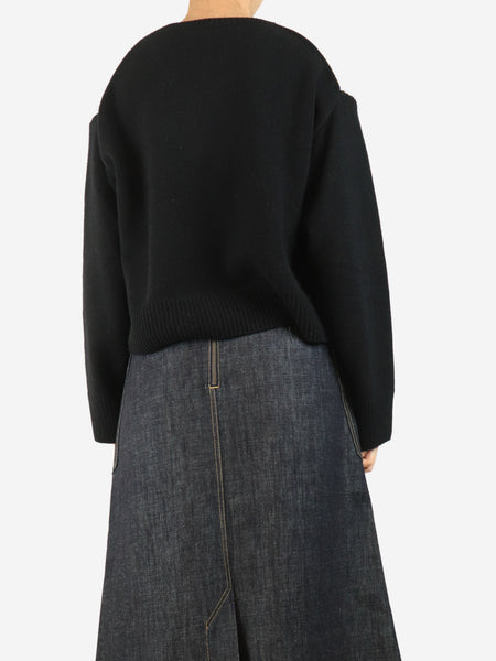 Black cropped Argyle jumper - size S alternate image