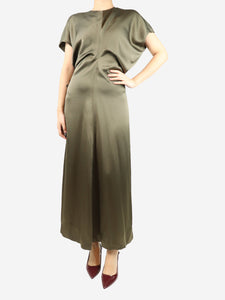 Toteme Khaki cap-sleeve maxi dress - size UK 10