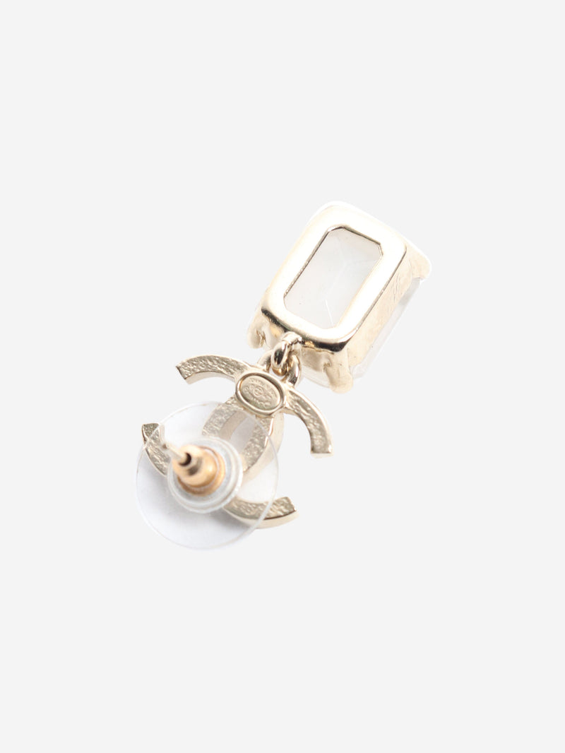 Gold CC gemstone drop earrings Earrings Chanel 