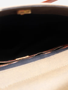 Fendi Khaki embossed logo shopping tote