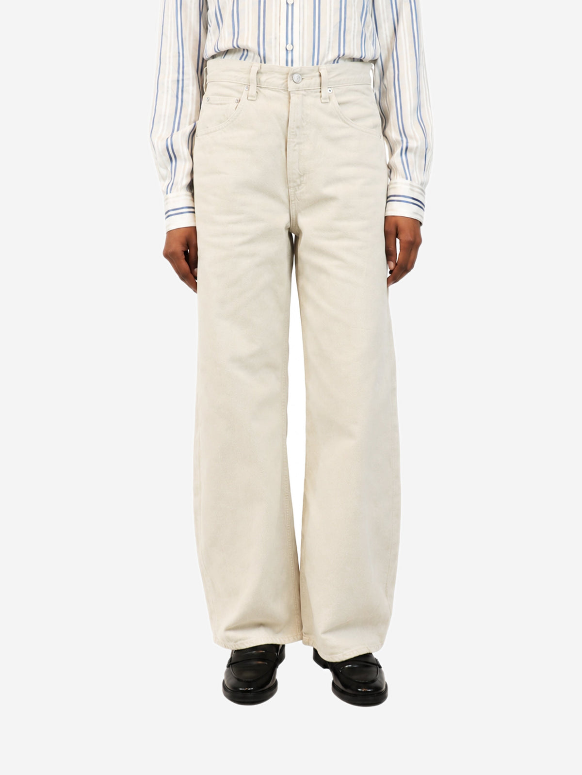 Ecru Low Curve jeans - size UK 6 Trousers Agolde 