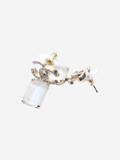 Gold CC gemstone drop earrings Earrings Chanel 