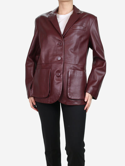 Burgundy leather jacket - size S Coats & Jackets LESYANEBO 