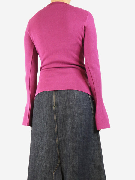 Purple flare-sleeved jumper - size M alternate image