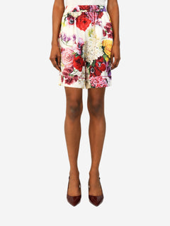 Multicolour floral-print pyjama shorts - size UK 8 Shorts Dolce & Gabbana 