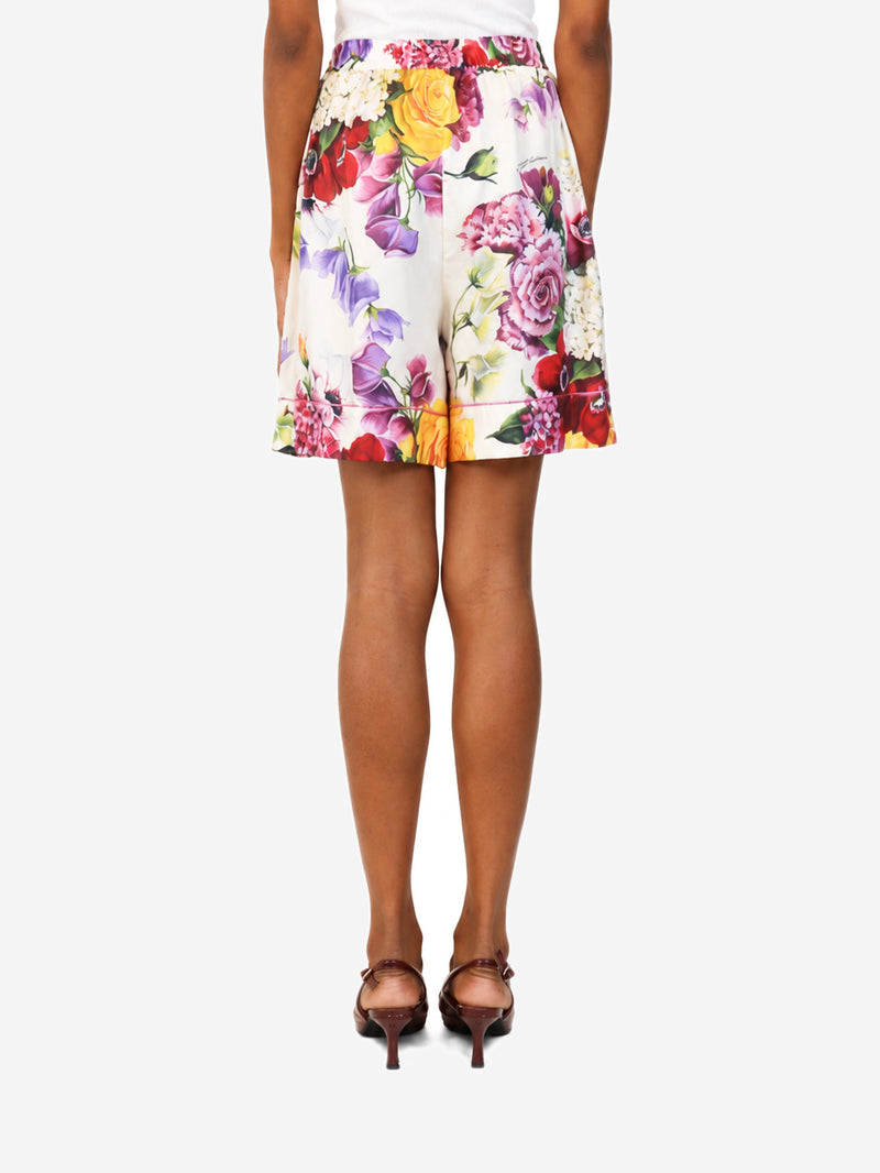 Multicolour floral-print pyjama shorts - size UK 8 Shorts Dolce & Gabbana 