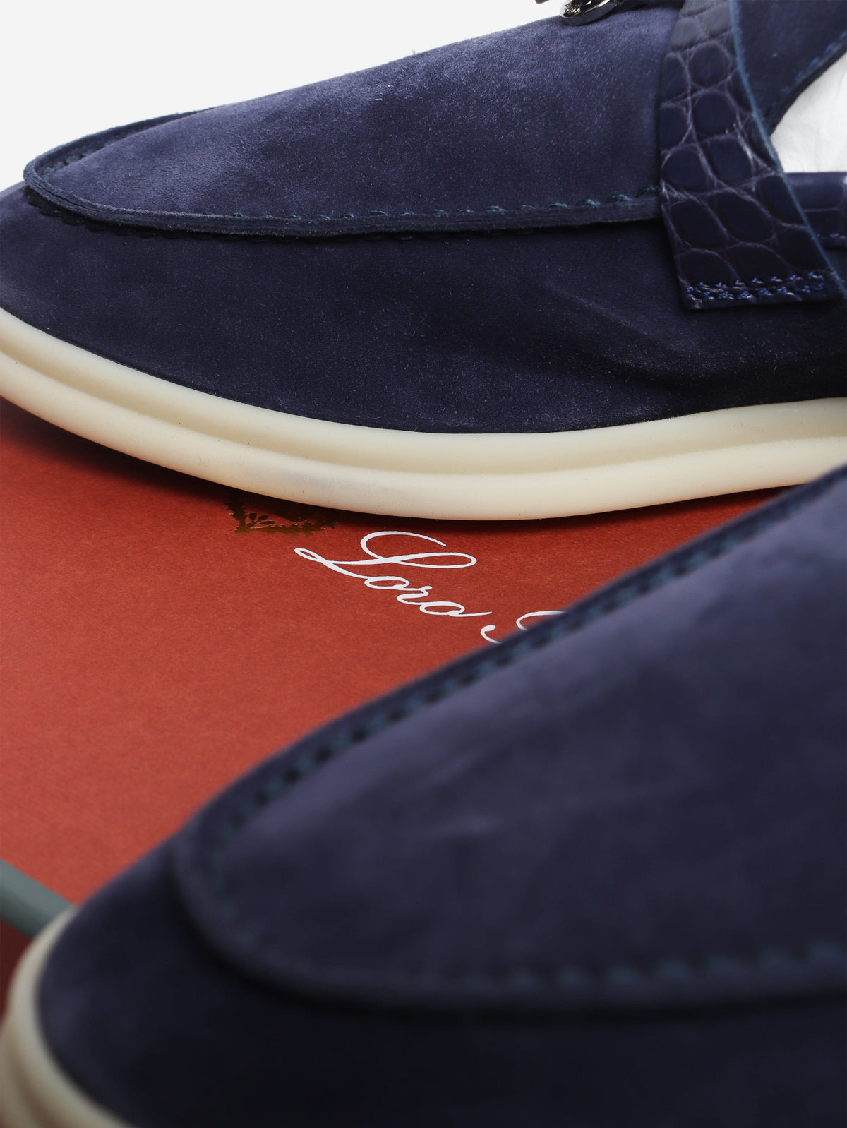 Navy suede Summer Charms Walk loafers - size EU 39.5 Shoes Loro Piana 