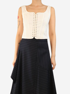 Cream lace up bustier - size UK 12 Tops Ralph Lauren 