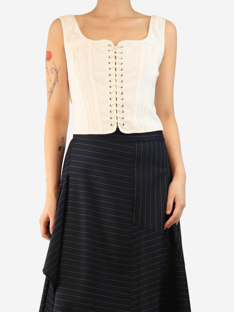 Cream lace up bustier - size UK 12 Tops Ralph Lauren 