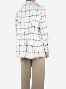 Sacai White tweed double-breasted coat - size UK 8