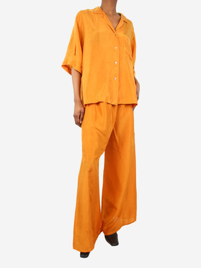 Orange silk shirt and trouser set - size UK 6/12 Sets Forte Forte 