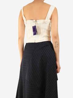 Cream lace up bustier - size UK 12 Tops Ralph Lauren 