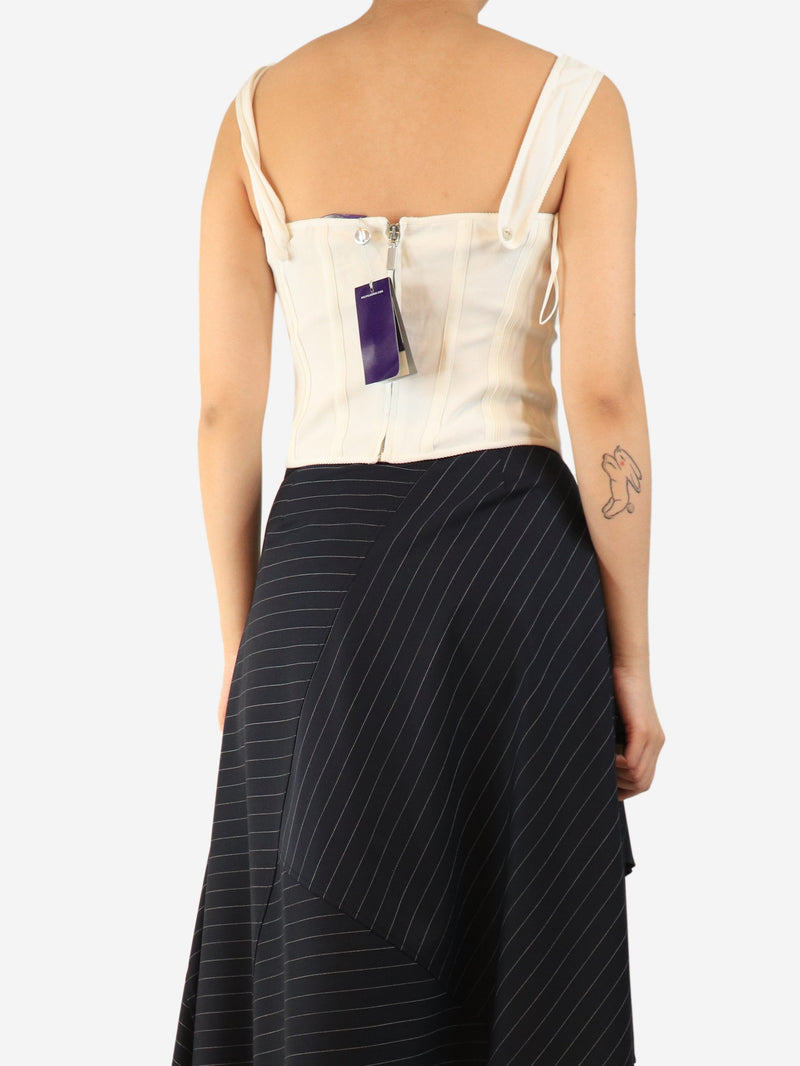 Cream lace up bustier - size UK 12 Tops Ralph Lauren 