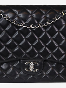 Chanel Black maxi lambskin 2010 Classic Double Flap