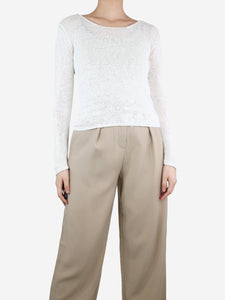 Chanel Cream knit top - size UK 10