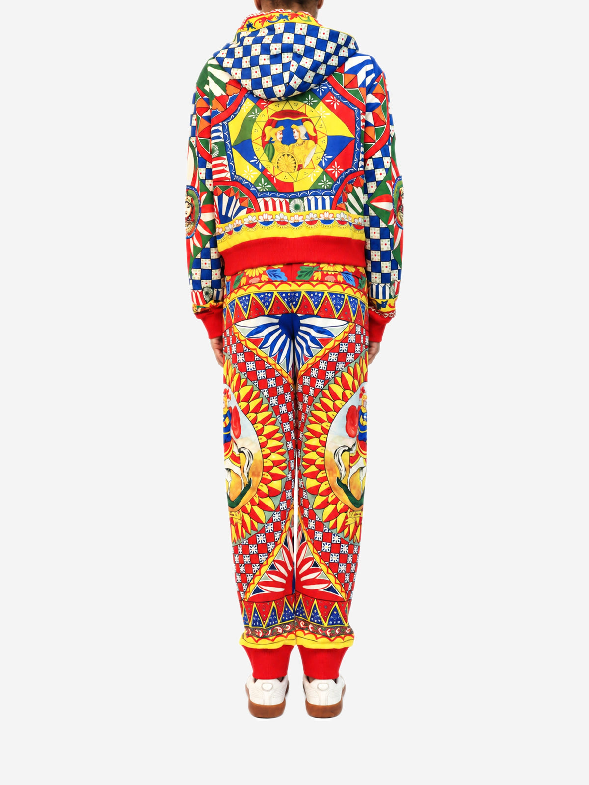 Multicolour Carretto print hoodie and jogging trousers set - size UK 8/10 Sets Dolce & Gabbana 