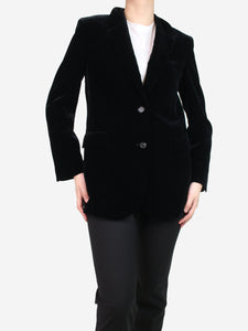 Theory Black velvet draped jacket - size UK 8