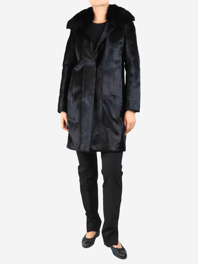 Black goatskin coat - size UK 10 Coats & Jackets Joseph 