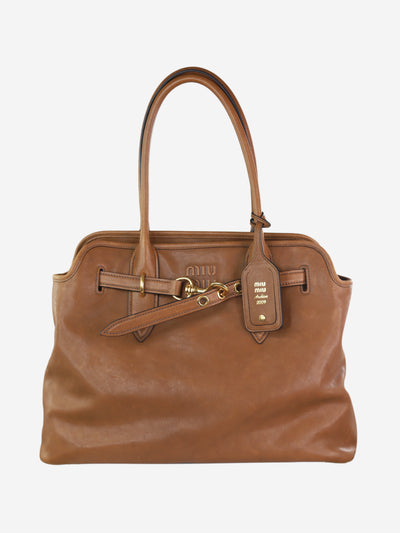 Brown aventure nappa leather bag - size