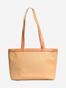 Celine Celine Red CELINE Macadam Canvas Shoulder Bag PVC Leather Beige Gold Auth 95141 - size