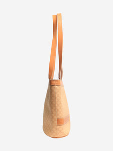 Celine Celine Red CELINE Macadam Canvas Shoulder Bag PVC Leather Beige Gold Auth 95141 - size