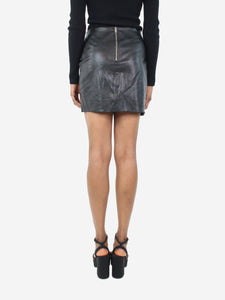 Isabel Marant Etoile Black ruffle faux leather mini skirt - size FR 36