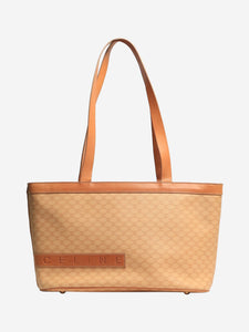 Celine Celine Red CELINE Macadam Canvas Shoulder Bag PVC Leather Beige Gold Auth 95141 - size