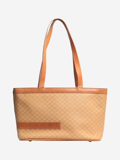 Celine Red CELINE Macadam Canvas Shoulder Bag PVC Leather Beige Gold Auth 95141 - size Celine 