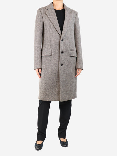 Brown Herringbone wool coat - size UK 8 Coats & Jackets Bottega Veneta 
