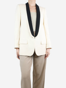 Stella McCartney Cream contrast-trimmed jacket - size UK 12