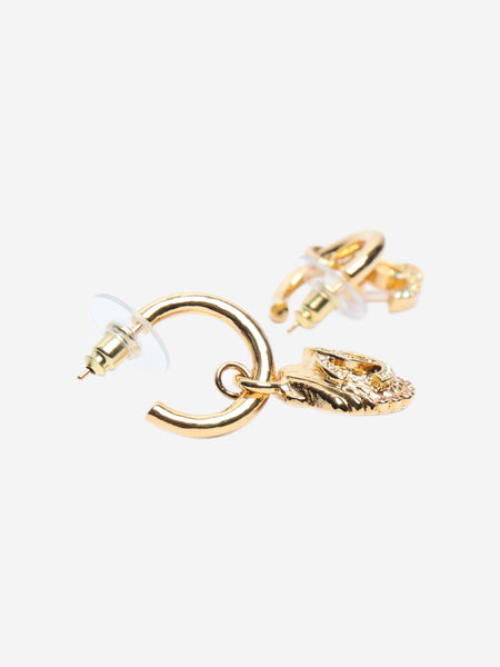 Gold seashell earrings alternate image
