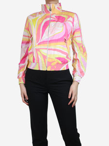 Emilio Pucci Pink printed high-neck jacket - size UK 8