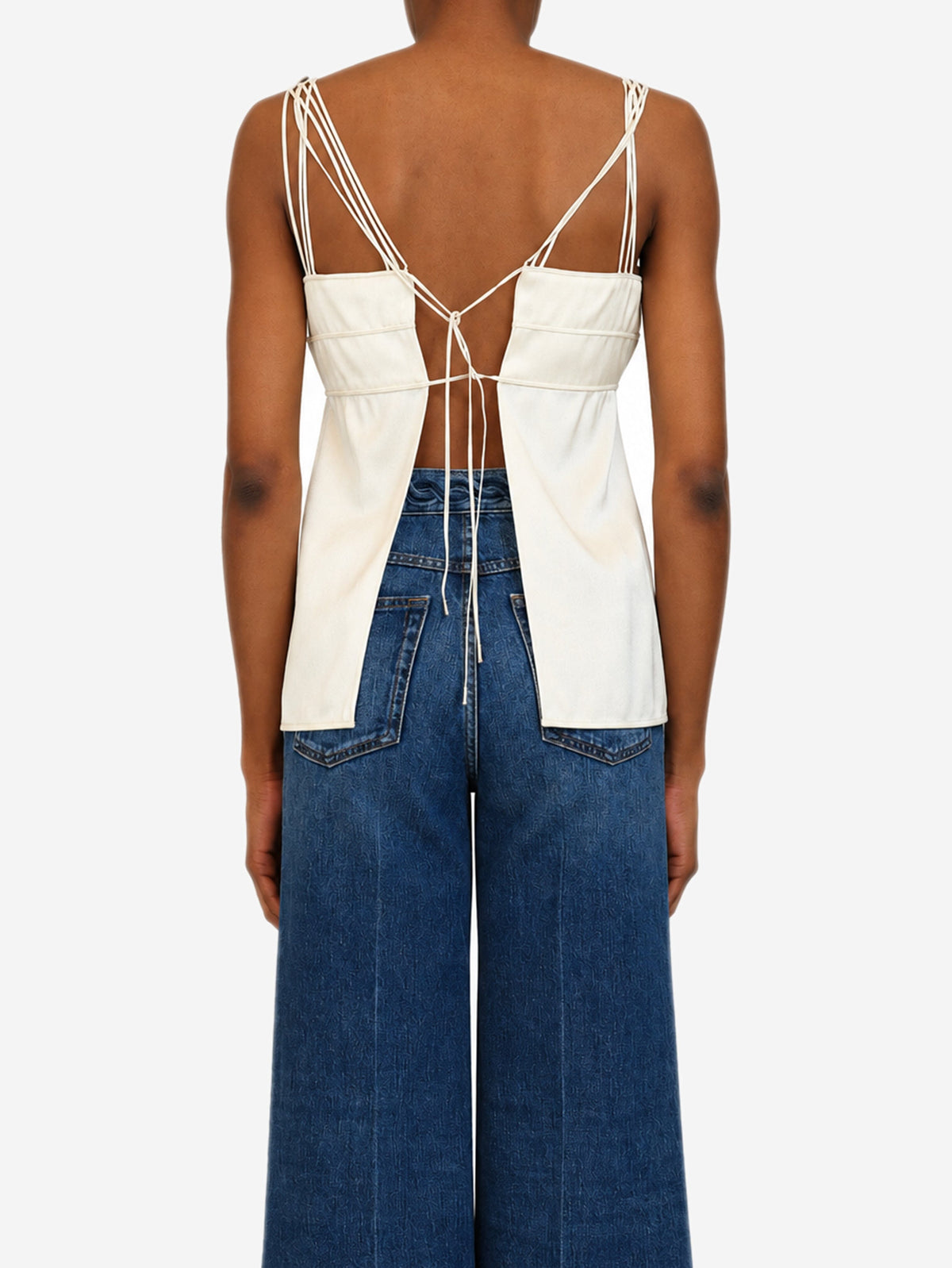 Cream silk satin camisole top - size UK 8 Tops Chanel 