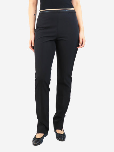 Black elasticated tailored trousers - size UK 12 Trousers Prada 