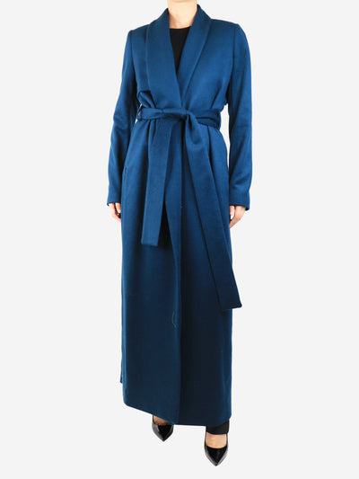 Navy wool maxi coat - size UK 10 Coats & Jackets Galvan London 