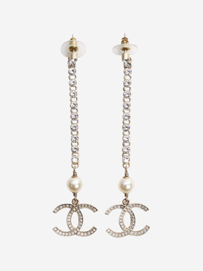 Gold CC diamante drop earrings Earrings Chanel 