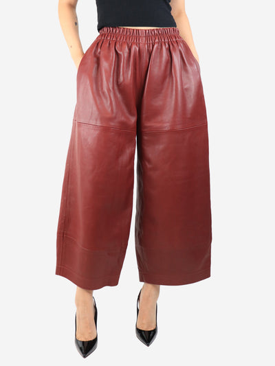 Burgundy elasticated leather trousers - size S Trousers Raey 
