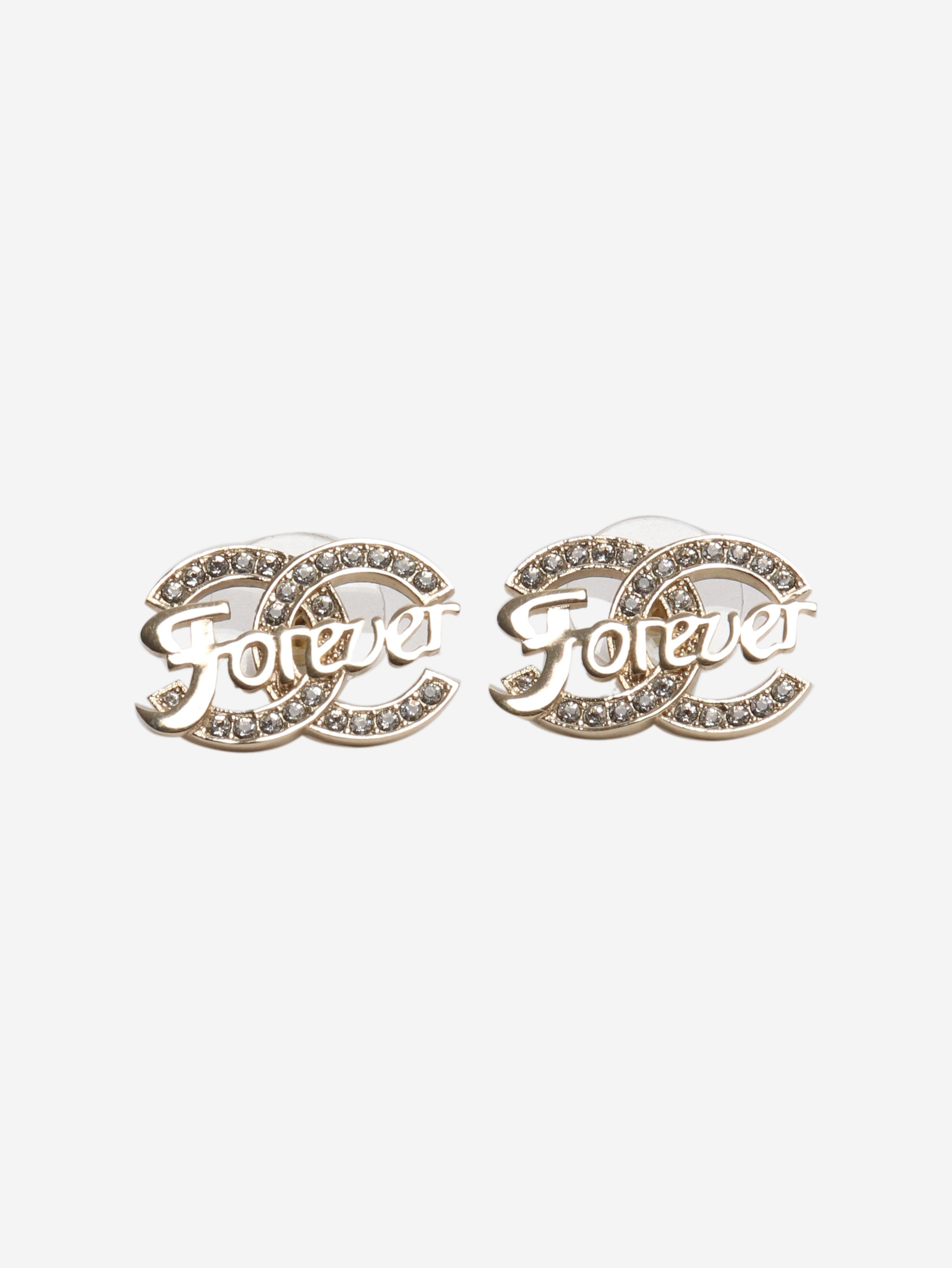 Gold CC forever stud earrings Earrings Chanel 