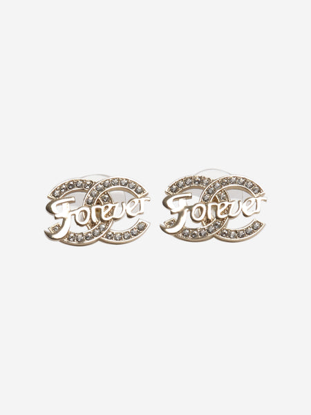 Gold CC forever stud earrings product image