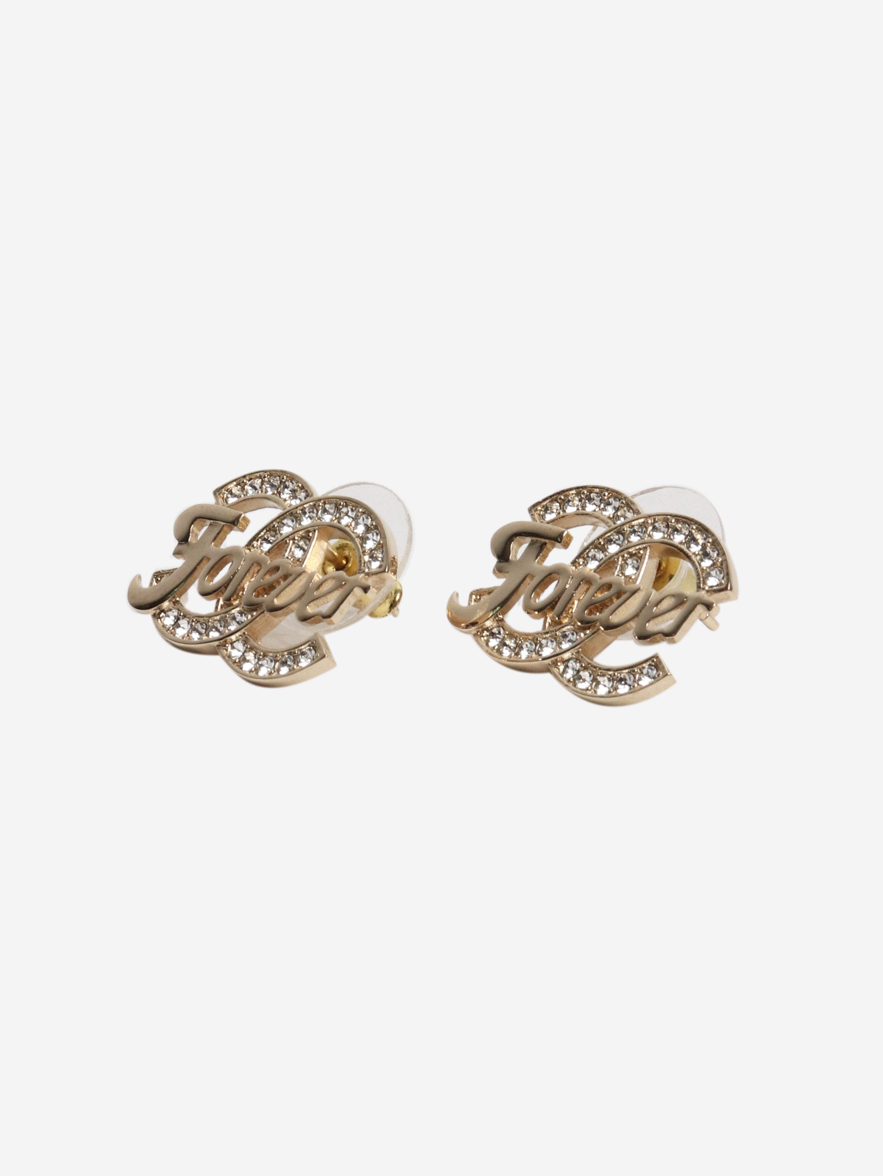 Gold CC forever stud earrings Earrings Chanel 