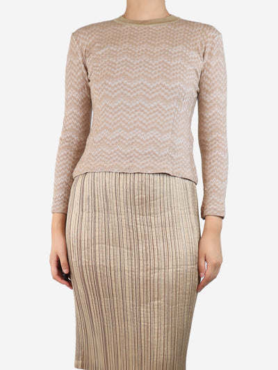 Beige wool zigzag sweater - size M Knitwear Missoni 