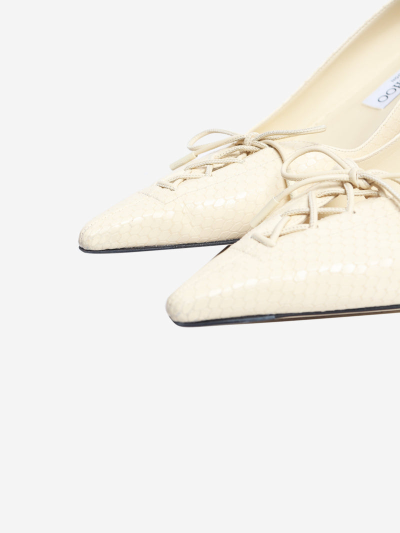 Cream elaphe Scarlett 50 pumps - size EU 40.5 Heels Jimmy Choo 