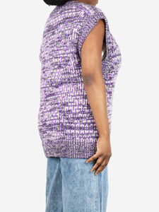 Ganni Purple intarsia jumper vest - size M