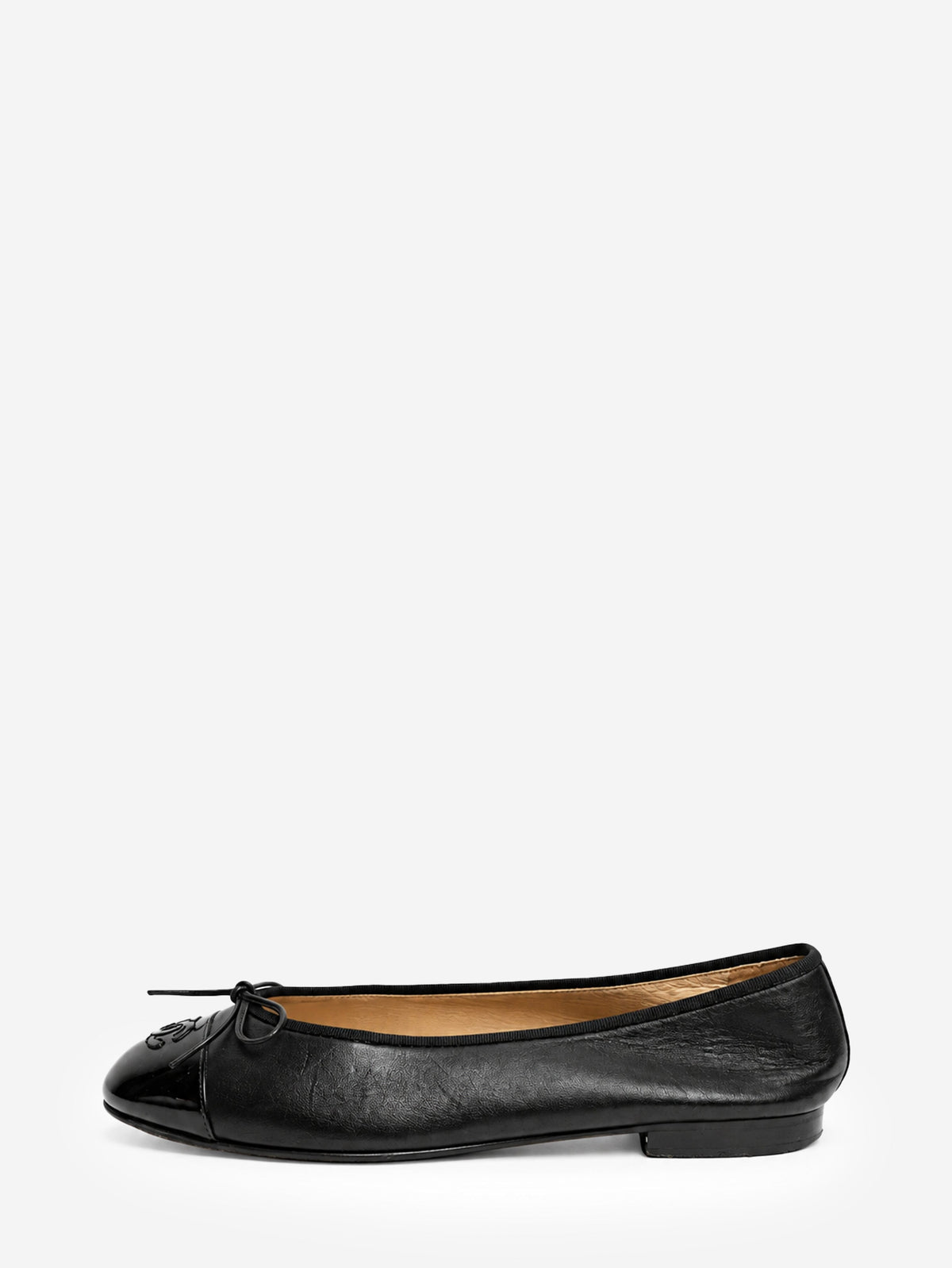 Black leather ballet flats - size EU 41.5 Flat Shoes Chanel 