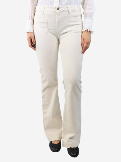 Ivory high-waisted jeans - size UK 12 Trousers Kujten 